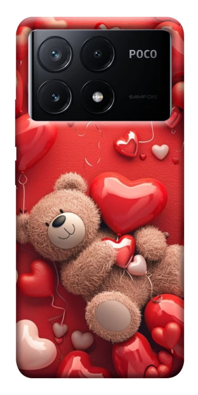Чохол на Xiaomi Poco X6 bear in hearts фото 1 з 1