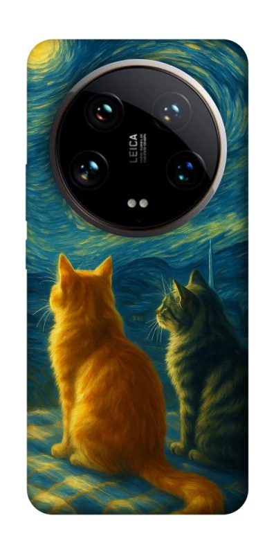 Чохол на Xiaomi 14 Ultra Cats under the stars фото 1 з 1