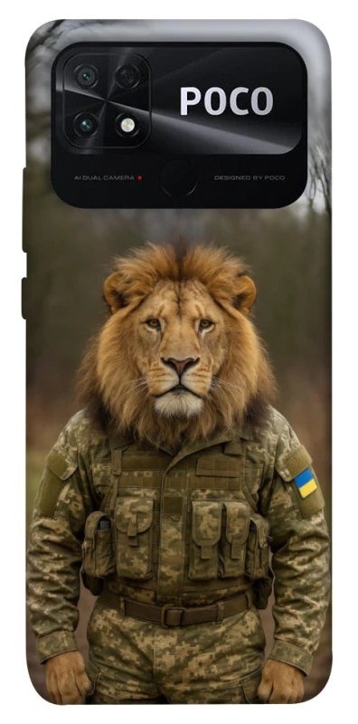 Чехол на Xiaomi Poco C40 Лев защитник фото 1 из 1