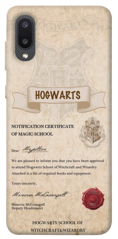 Чехол на Samsung Galaxy A02 The Hogwarts acceptance letter фото 1 из 1