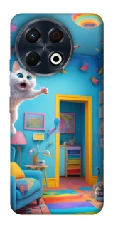 Чехол на TECNO Spark 30 Pro (KL7) crazy cat фото 1 из 1