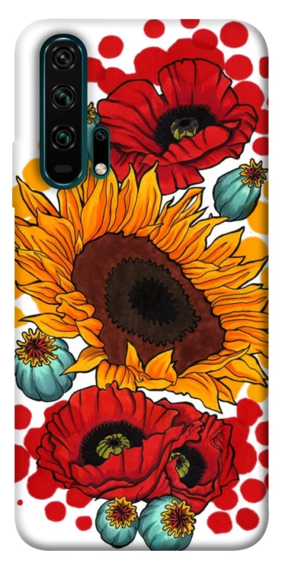 Чохол на Huawei Honor 20 Pro Соняшники та маки фото 1 з 1