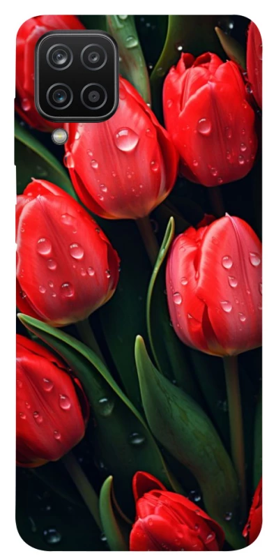 Чехол на Samsung Galaxy A12 Красные тюльпаны фото 1 из 1