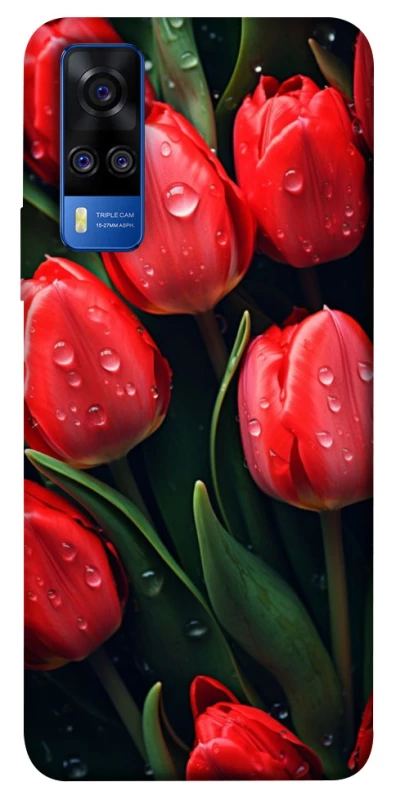 Чохол на Vivo Y51a Червоні тюльпани фото 1 з 1