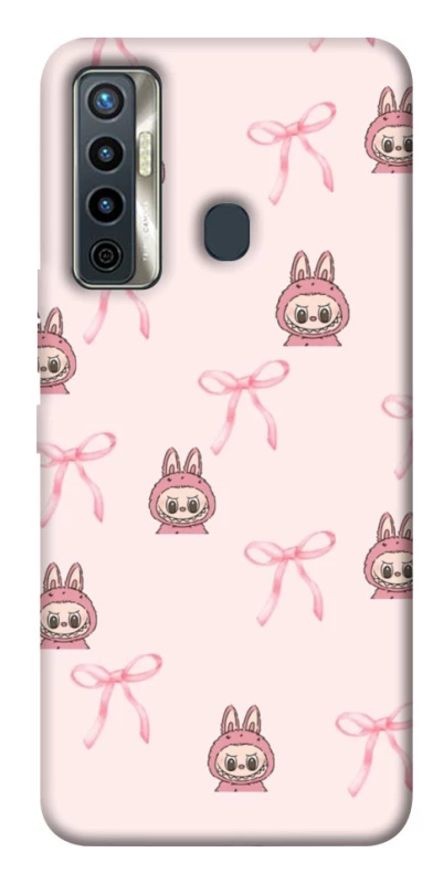 Чохол на TECNO Camon 17 Pink bows and Labubus фото 1 з 1