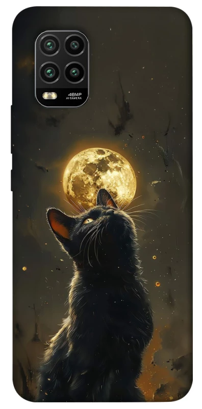 Чехол на Xiaomi Mi 10 Lite Кот под луной v2 фото 1 из 1