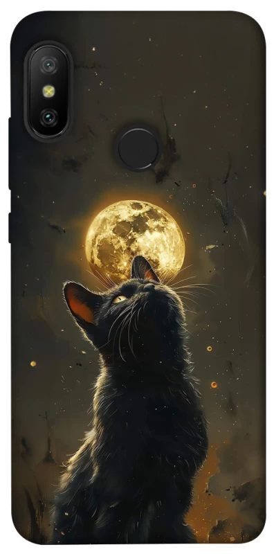 Чохол на Xiaomi Mi A2 Lite / Xiaomi Redmi 6 Pro Кіт під місяцем v2 фото 1 з 1