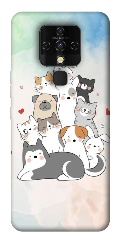 Чехол на TECNO Camon 16 SE Funny Pets ver.2 фото 1 из 1