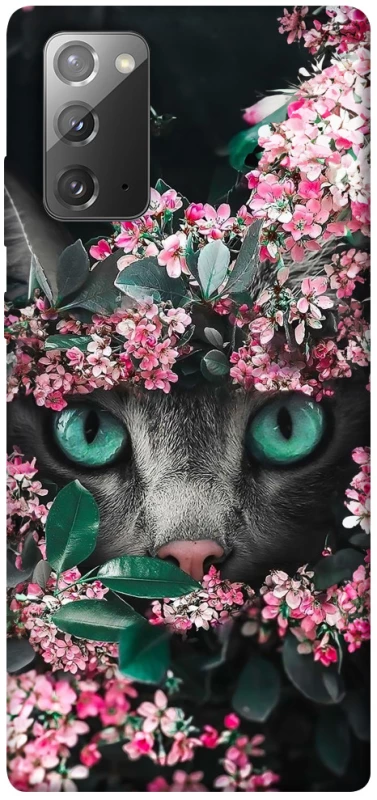 Чохол на Samsung Galaxy Note 20 Кіт в квітах фото 1 з 1
