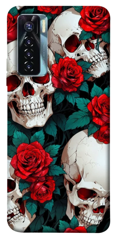 Чехол на TECNO Camon 17 Pro skull and rose фото 1 из 1