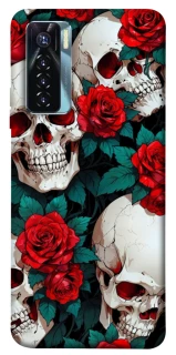 Чехол на TECNO Camon 17 Pro skull and rose фото 1 из 1