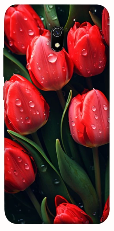 Чохол на Xiaomi Redmi 8a Червоні тюльпани фото 1 з 1