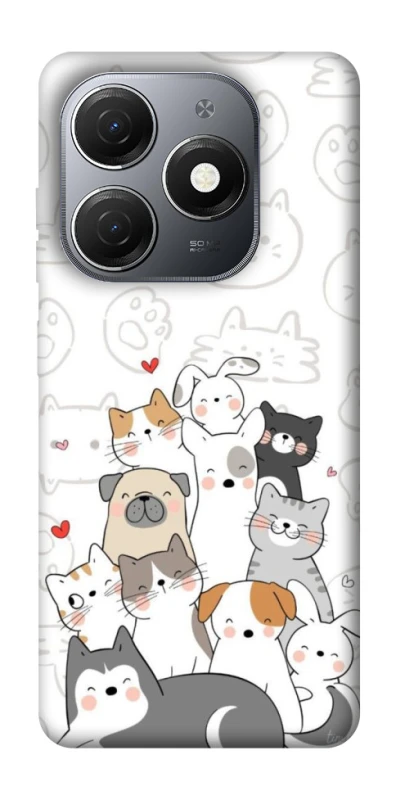 Чохол на TECNO Spark 20 Funny Pets фото 1 з 1