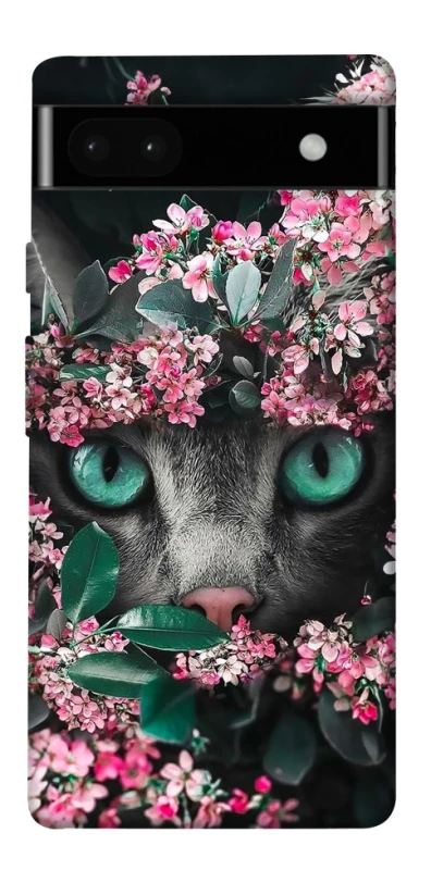 Чехол на Google Pixel 6a Кот в цветах фото 1 из 1