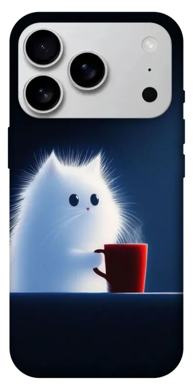 Чехол на Apple iPhone 18 Pro Max Чехол кот с кофе фото 1 из 1