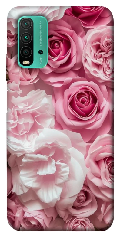 Чехол на Xiaomi Redmi Note 9 4G / Redmi 9 Power Розовые цветы фото 1 из 1