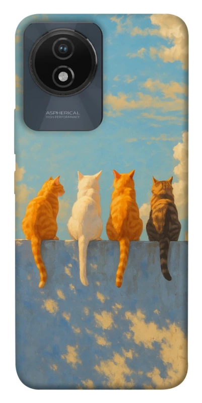 Чохол на Vivo Y02 cats on wall фото 1 з 1