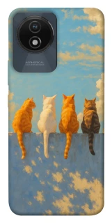 Чехол на Vivo Y02 cats on wall фото 1 из 1