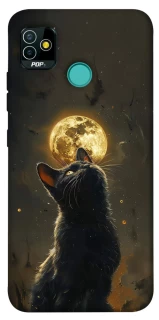 Чохол на TECNO POP 5 Кіт під місяцем v2 фото 1 з 1