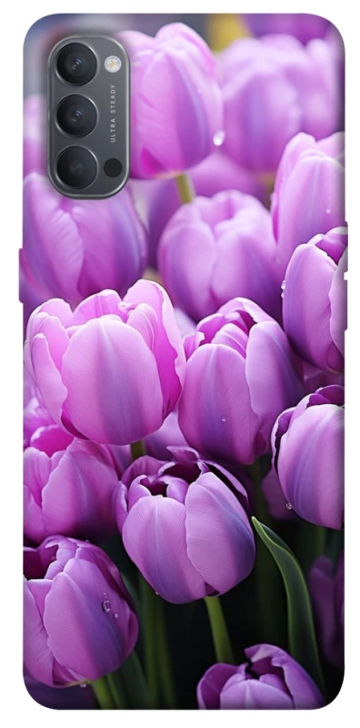 Чохол на Oppo Reno 4 Фіолетові тюльпани фото 1 з 1