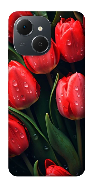 Чохол на TECNO Spark 40C Червоні тюльпани фото 1 з 1