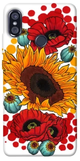Чехол на Xiaomi Redmi Note 5 Pro / Note 5 (AI Dual Camera) Подсолнечники и маки фото 1 из 1