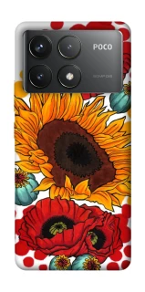 Чохол на Xiaomi Poco F6 Pro Соняшники та маки фото 1 з 1