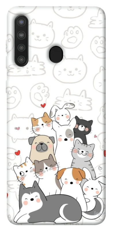 Чохол на Samsung Galaxy A21 Funny Pets фото 1 з 1