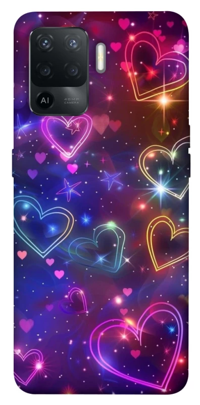 Чохол на Oppo Reno 5 Lite Drawn hearts фото 1 з 1