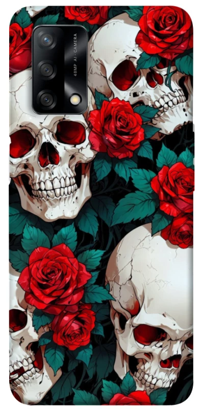 Чохол на Oppo A74 4G skull and rose фото 1 з 1