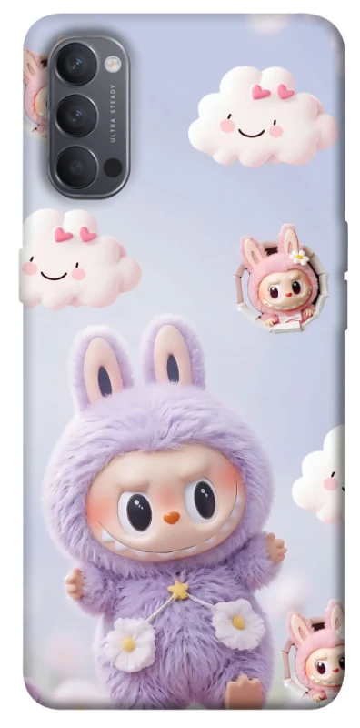 Чохол на Oppo Reno 4 Labubu & clouds фото 1 з 1