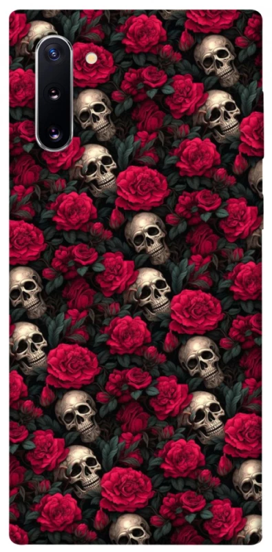 Чехол на Samsung Galaxy Note 10 Черепа и розы фото 1 из 1