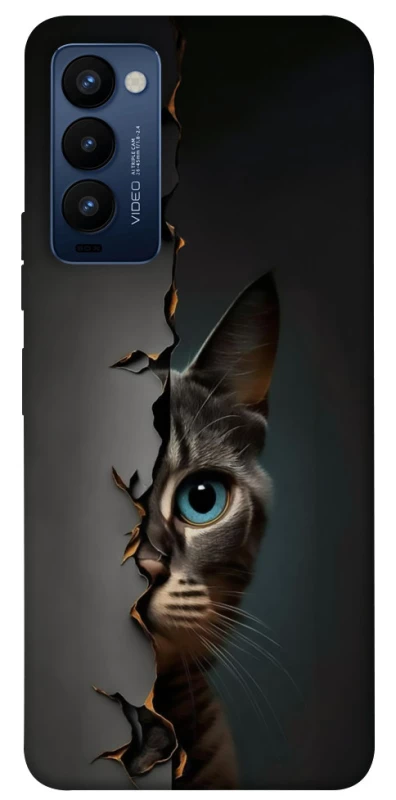 Чехол на TECNO Camon 18 Кот-подглядыватель v2 фото 1 из 1
