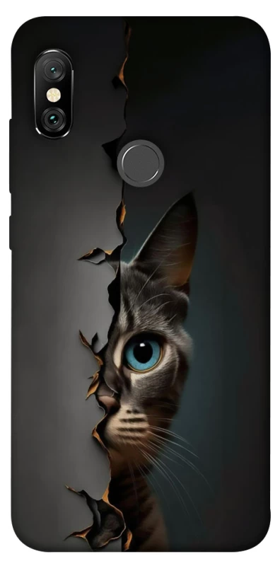 Чохол на Xiaomi Redmi Note 6 Pro Кіт-підглядач v2 фото 1 з 1