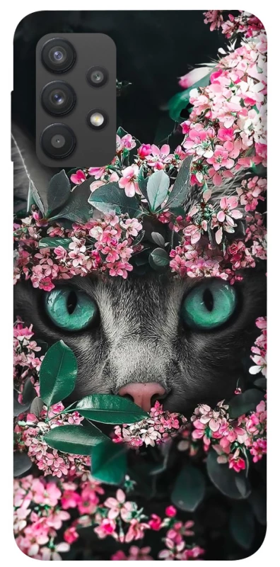 Чехол на Samsung Galaxy A32 (A325F) 4G Кот в цветах фото 1 из 1