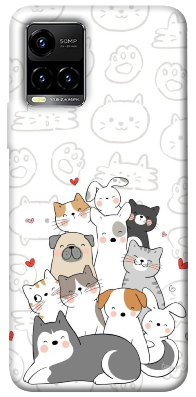 Чехол на Vivo Y21 / Y33s Funny Pets фото 1 из 1