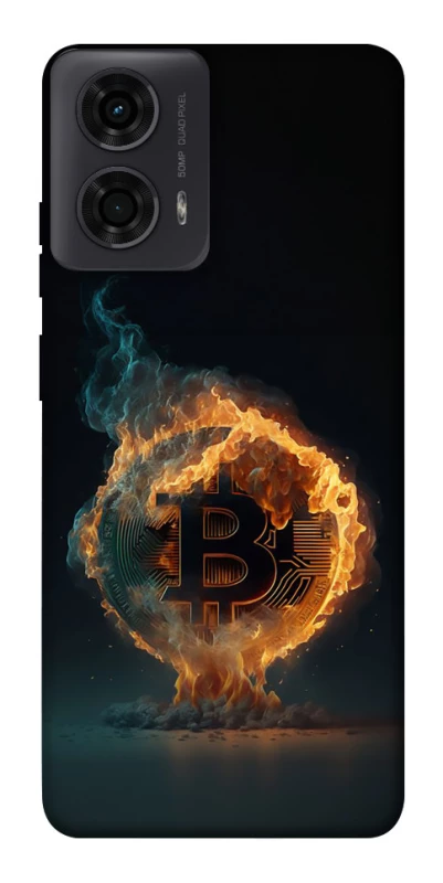 Чохол на Motorola Moto G04 Fire Bitcoin фото 1 з 1