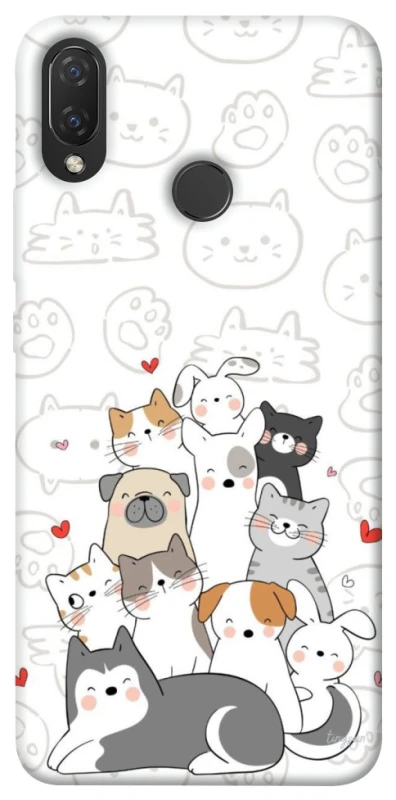 Чохол на Huawei P Smart+ (nova 3i) Funny Pets фото 1 з 1