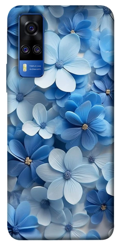 Чехол на Vivo Y51a Синие цветы фото 1 из 1