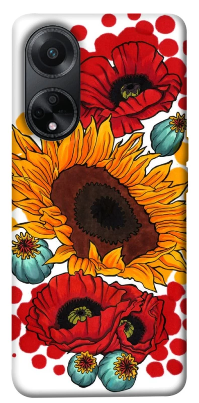 Чохол на Oppo A98 Соняшники та маки фото 1 з 1