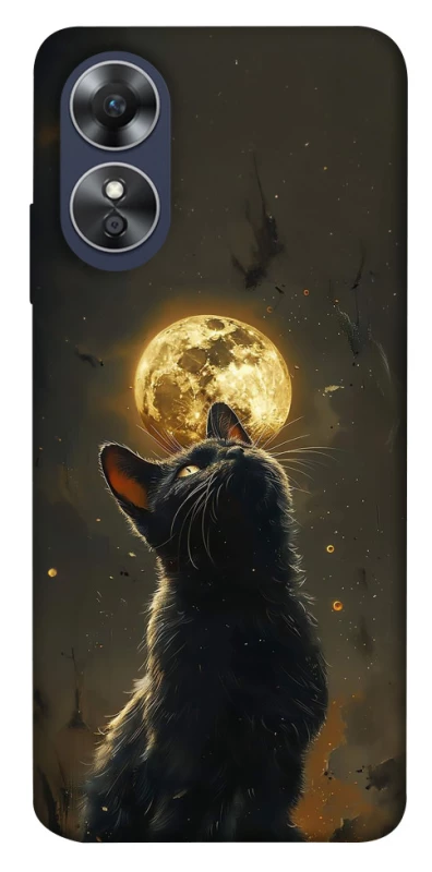 Чохол на Oppo A17 Кіт під місяцем v2 фото 1 з 1
