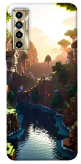 Чехол на TECNO Camon 17P Minecraft sunset фото 1 из 1