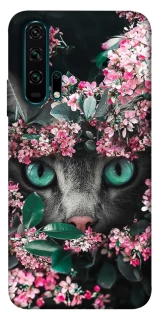 Чехол на Huawei Honor 20 Pro Кот в цветах фото 1 из 1