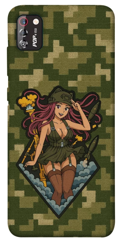 Чехол на TECNO POP 4 Pro Military Waifu фото 1 из 1