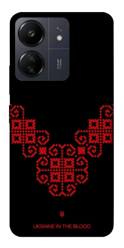Чохол на Xiaomi Redmi 13C Чорно-червона вишиванка фото 1 з 1