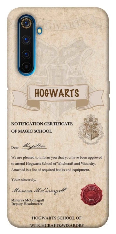 Чехол на Realme 6 Pro The Hogwarts acceptance letter фото 1 из 1