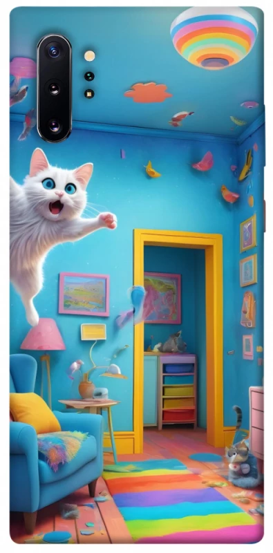 Чехол на Samsung Galaxy Note 10 Plus crazy cat фото 1 из 1
