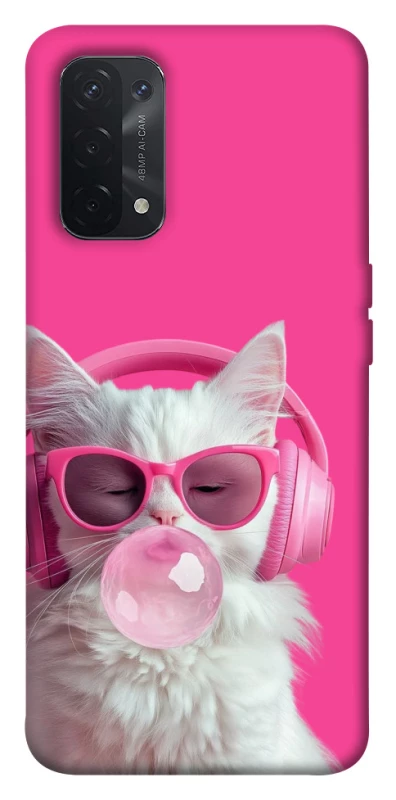 Чехол на Oppo A54 5G / A74 5G Pink kitty фото 1 из 1