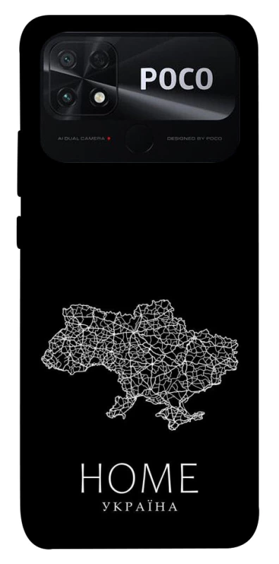 Чехол на Xiaomi Poco C40 Ukraine black map фото 1 из 1