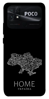 Чохол на Xiaomi Poco C40 Ukraine black map фото 1 з 1